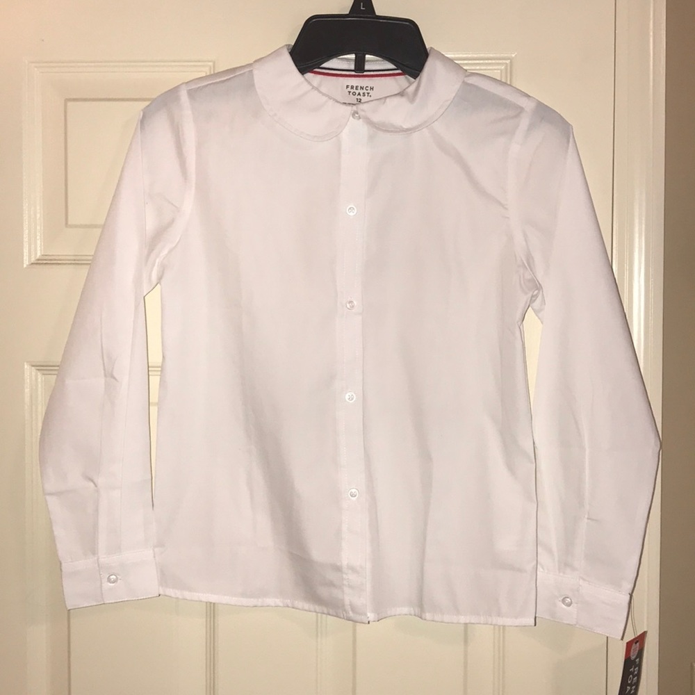 NWT Girls Long Sleeved Peter Pan Shirt Sz 12